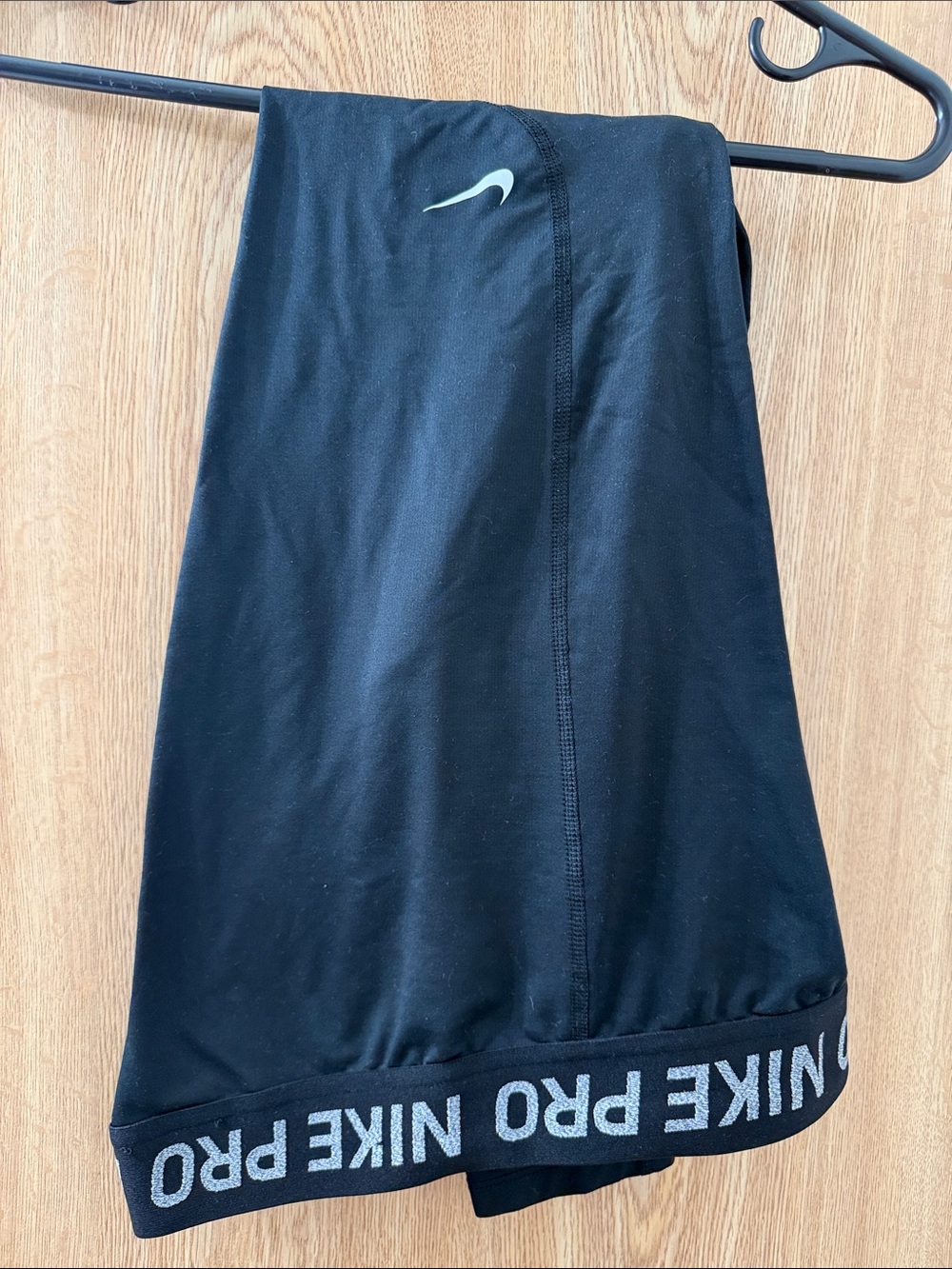 Nike Women’s Black Athletic Pro Shorts with White Logo